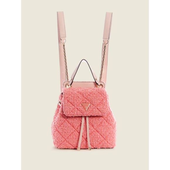 New GUESS Cessily Flap Backpack Coral - Picture 11 of 11